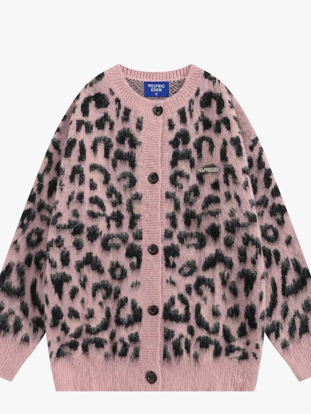 Aelfric Eden Pink and Black Leopard Print Cardigan